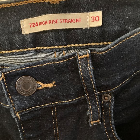 Levi's® Premium 724 HIGH RISE SLIM STRAIGHT WOMEN'S JEANS, Size 30, inseam 30 - Picture 5 of 11